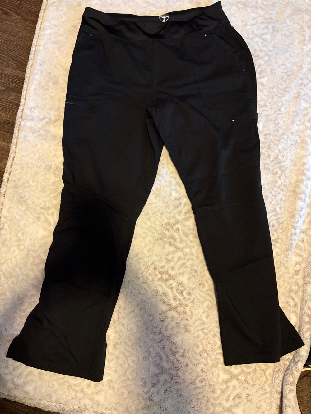 Helping Hands Black Straight-Leg Scrub Pants